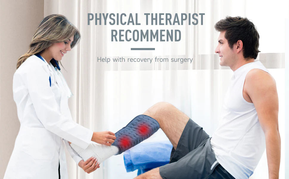 RoyaleGlow Massaging Heating Pad For Back Pain Relief