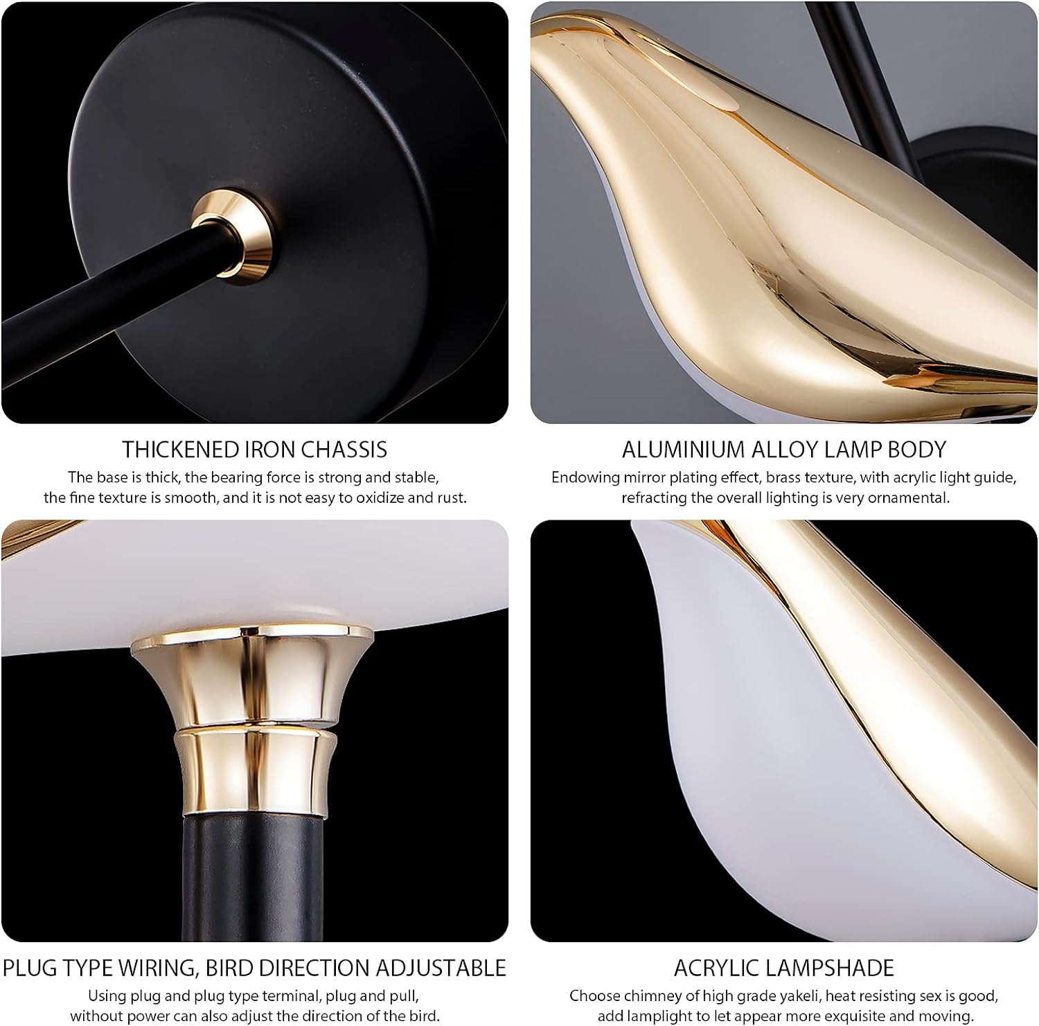 Royallure LED Wall Light - Elegant Bird Design for Modern Indoor Spaces - Single Head-D18*H21cm / Neutral Light
