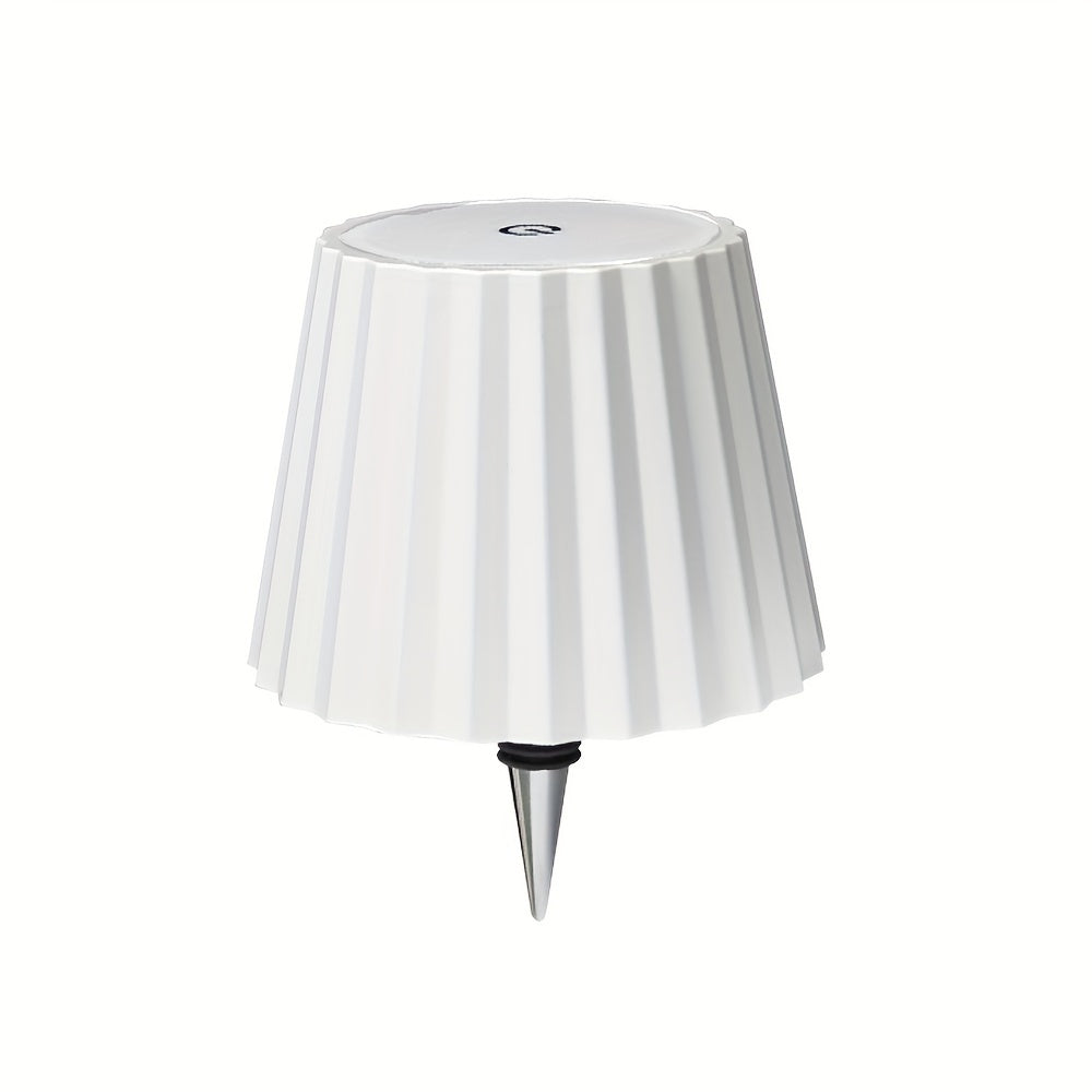 Striped Wireless Bottle Lamp - White