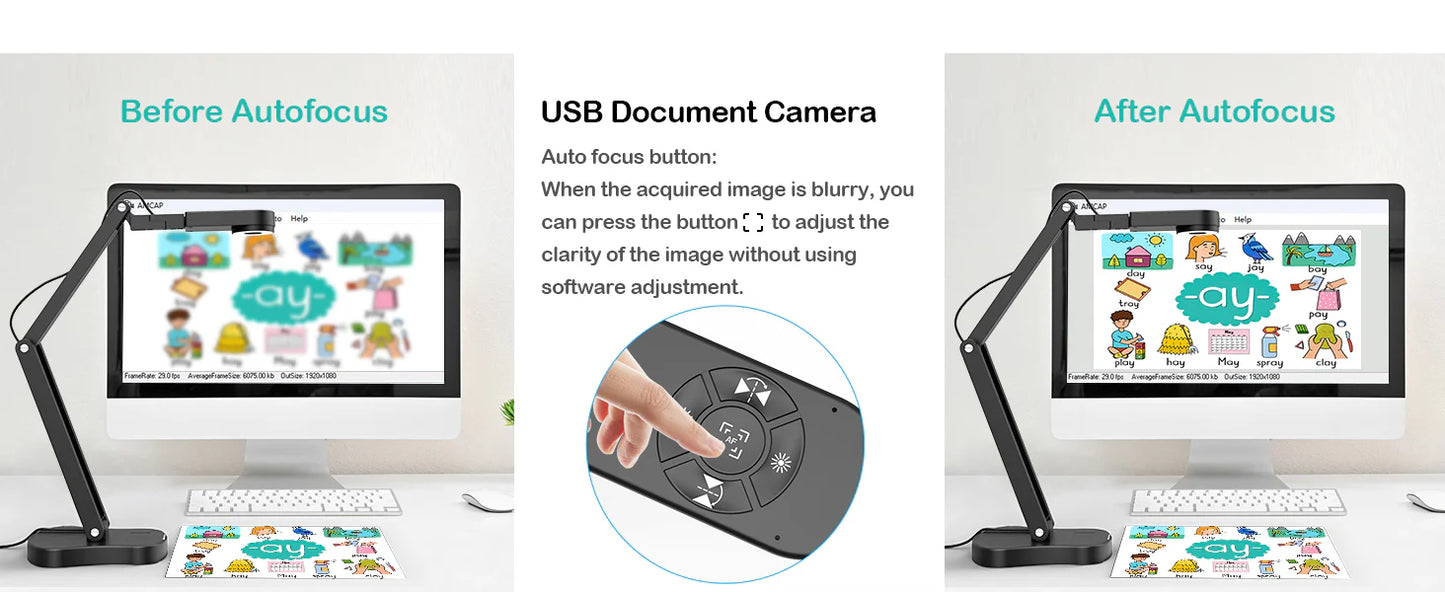 Luxora Document Camera for Teachers - 8MP USB High-Def