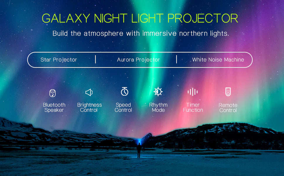 Royaleva Aurora Northern Lights Projector with Bluetooth Speaker