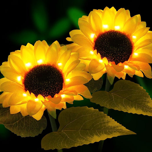 2-Pack Solar Sunflower Garden Light - Outdoor Waterproof LED Garden Lights for Yard Pathway Decoration - Default Title