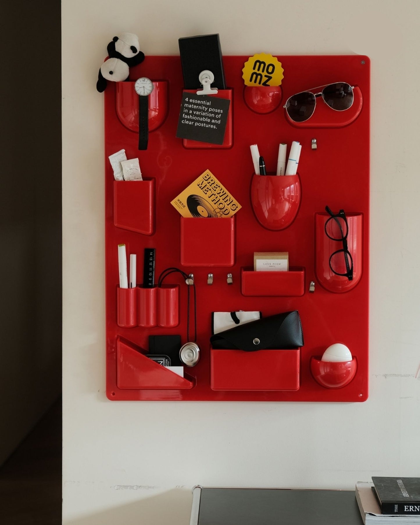 LuxRoyale 15-Slot Wall Organizer - Modern Modular Storage Rack with Hooks for Home & Office