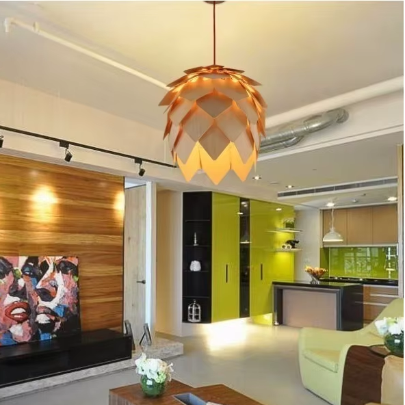 Lumora Pine Cone Wooden Pendant Light | Nordic Japandi Ceiling Lamp
