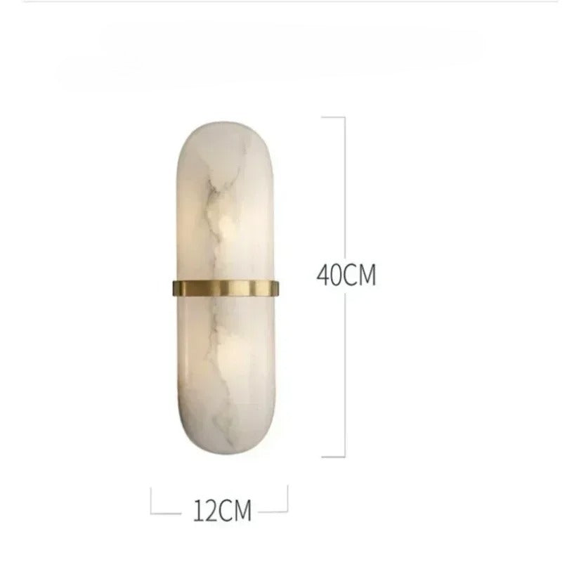 RoyaleGlow Modern Nordic Marble Wall Sconce with Integrated LED & Metal Accent
