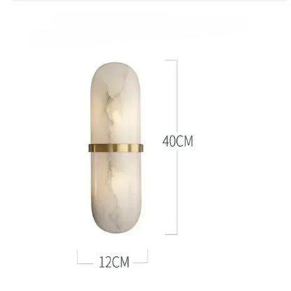 RoyaleGlow Modern Nordic Marble Wall Sconce with Integrated LED & Metal Accent