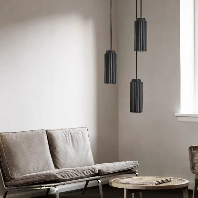 Royelux Fluted Matte White Pendant Light for Kitchen Island