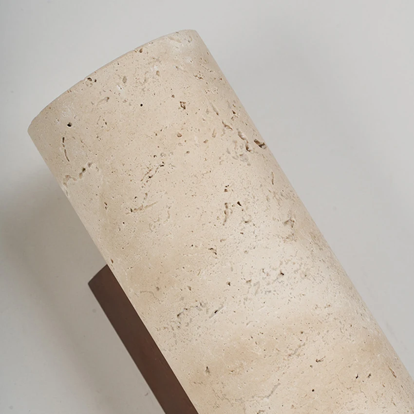 RoyaleGlow Travertine Stone LED Wall Sconce - Minimalist Up And Down Light