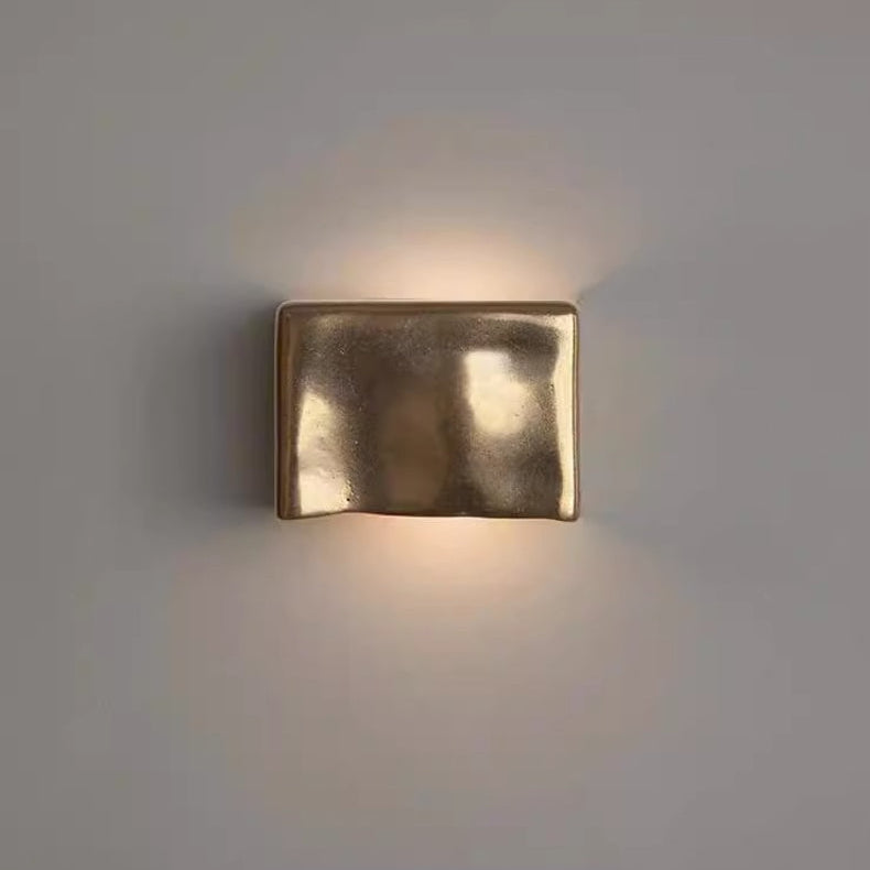 RoyaleGlow Modern Gold Curved LED Wall Light Waterproof Up Down Sconce
