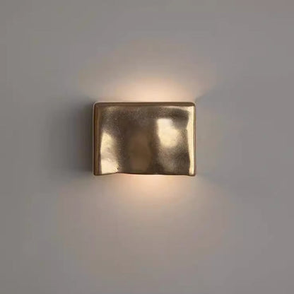 RoyaleGlow Modern Gold Curved LED Wall Light Waterproof Up Down Sconce
