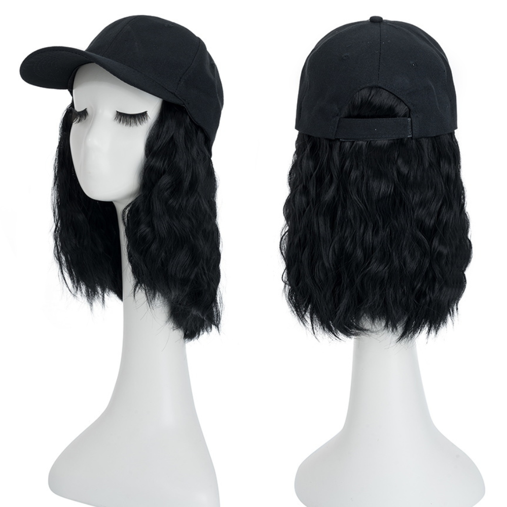 Royaleva Heat Resistant Synthetic Wavy Wig Extension Baseball Cap