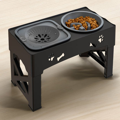 Royaleva Adjustable Raised Pet Dog Slow Feeder Bowl