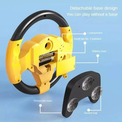 Luxora Kid's Electric Simulation Steering Wheel Suction Attachment