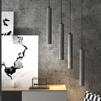 Royaleva Modern Concrete Pendant Light, Industrial Contemporary Ceiling Fixture