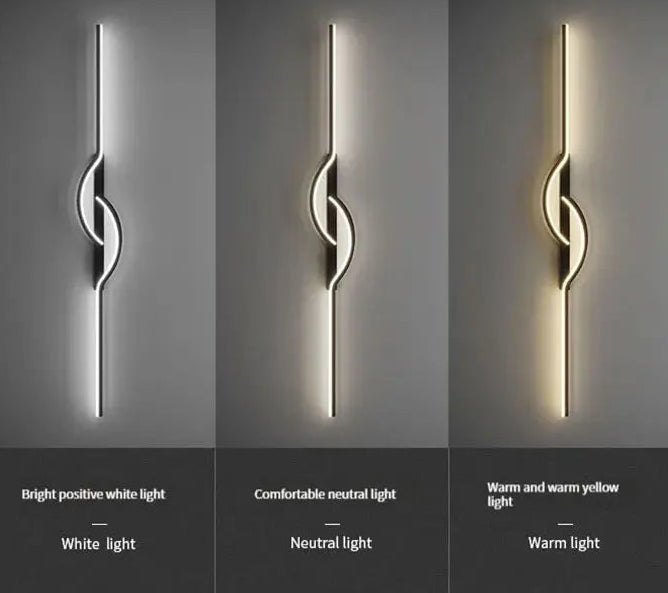 RoyaleGlow Modern Black LED Wall Sconce with Dimmable Ambient Lighting