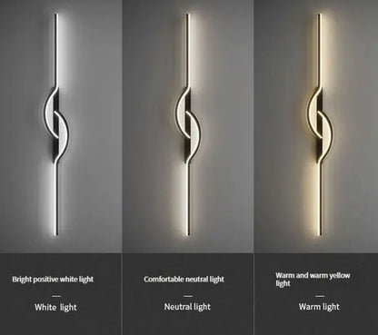 RoyaleGlow Modern Black LED Wall Sconce with Dimmable Ambient Lighting