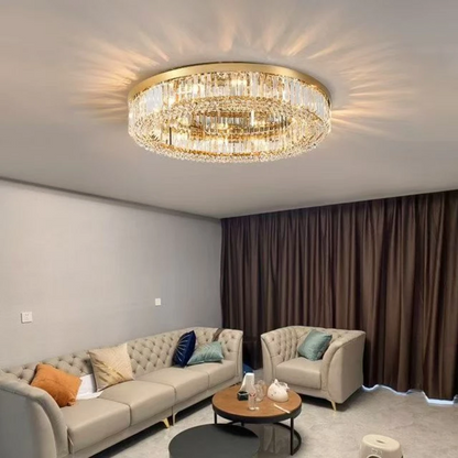 RoyaleGlow Luxury Crystal Ring Chandelier for Living Room & Dining Room Lighting