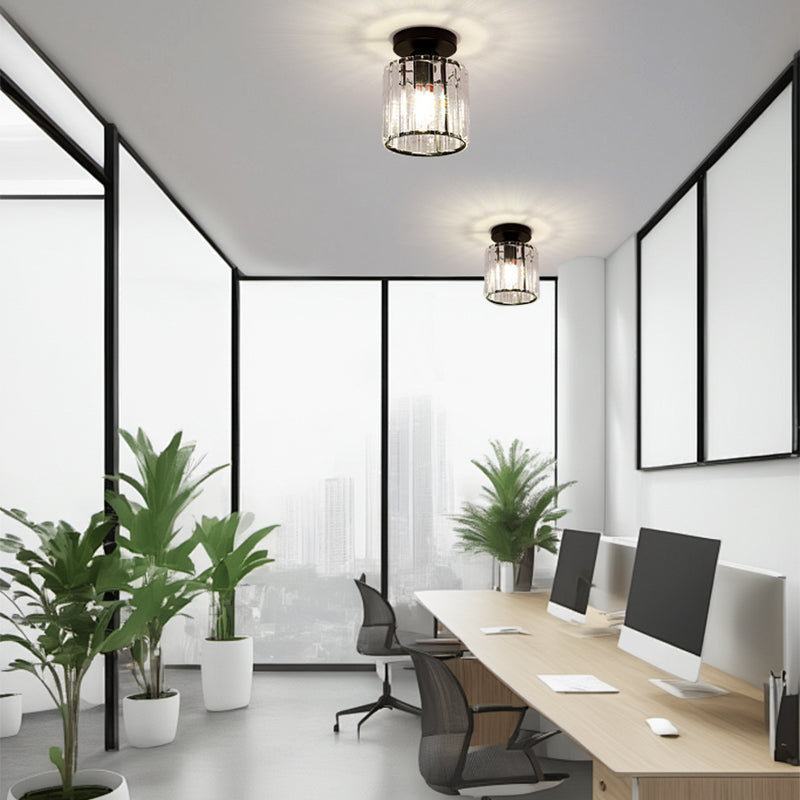 Royelux Crystal Semi-Flush Pendant Light, Modern Hallway Elegant Ceiling Lamp Fixture