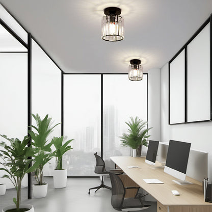 Royelux Crystal Semi-Flush Pendant Light, Modern Hallway Elegant Ceiling Lamp Fixture