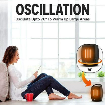 Royaleva Portable Electric Space Heater Super Quiet Oscillating Heater Fan Thermostat