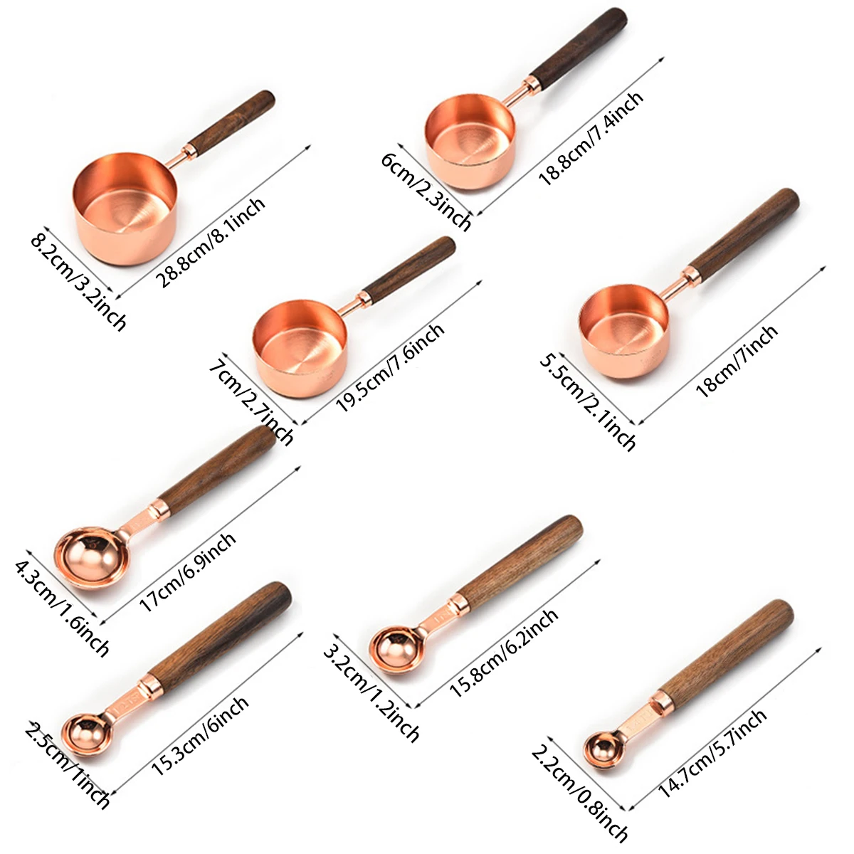 Lumora Copper Measuring Set Premium Precision Kitchen Tool Elegant Design