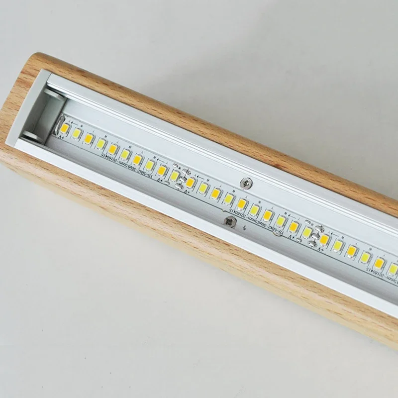 Rayvia Modern Linear Wood LED Pendant Light for Kitchen Island & Bar Dining