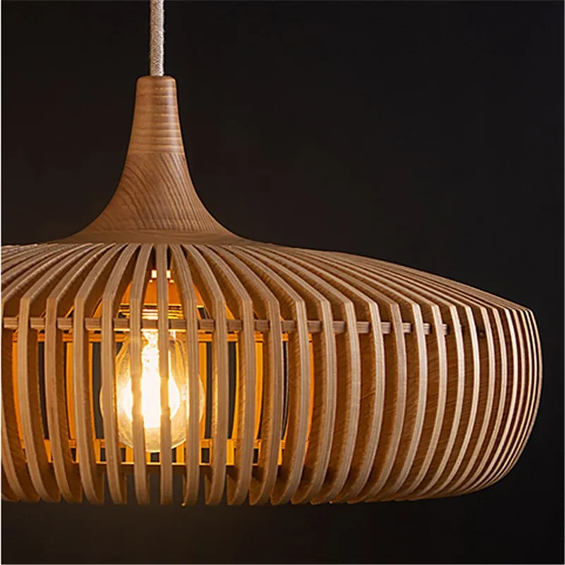 Lumora Japandi Wooden Pendant Light - Modern Minimalist Kitchen Island Lighting