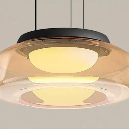 Lumora Glass Pendant Light Modern Bauhaus Inspired Ceiling Fixture For Kitchen, Living Room