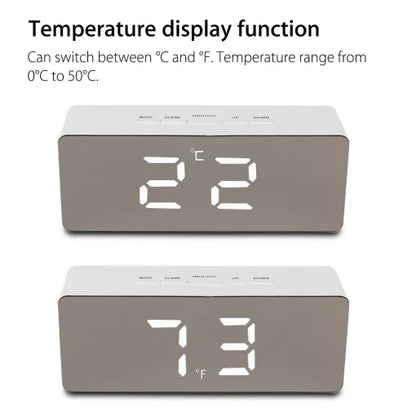 Royaleva Digital Alarm Clock Smart Mirror Desktop Bedside Nightlight