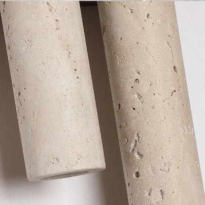 RoyaleGlow Travertine Wall Sconce-Wooden Base LED Light Fixture