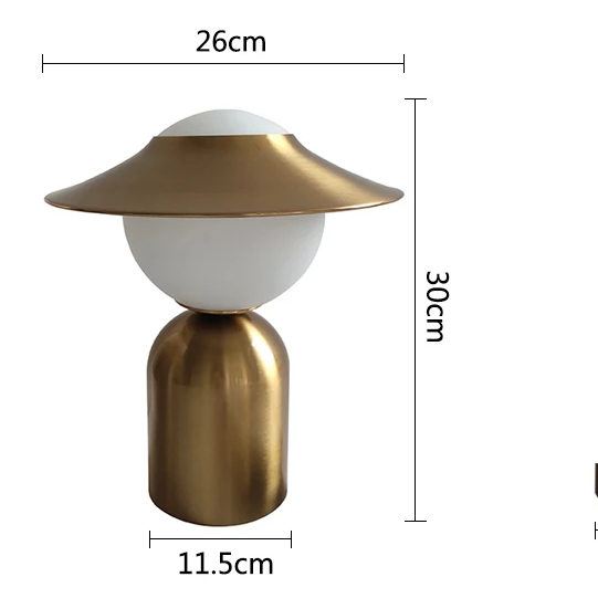 Royallure Retro Table Lamp with Adjustable Brightness and Glass Globe Shade