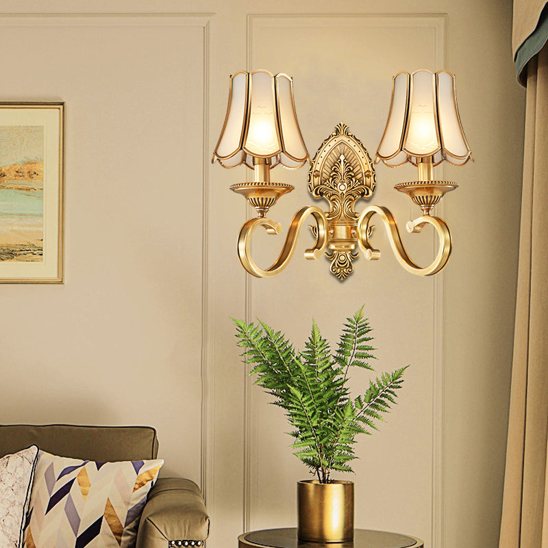 RoyaleGlow Vintage Gold Ornate Wall Sconce-Elegant Luxury Interior Lighting Fixture