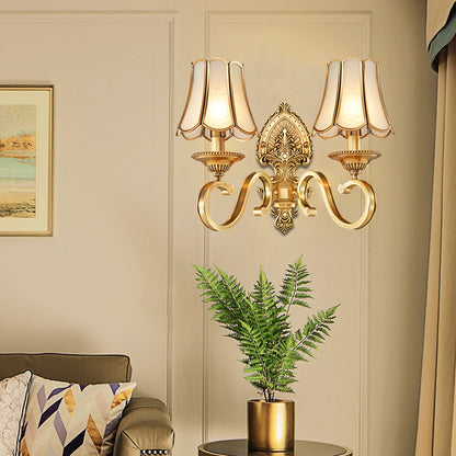 RoyaleGlow Vintage Gold Ornate Wall Sconce-Elegant Luxury Interior Lighting Fixture
