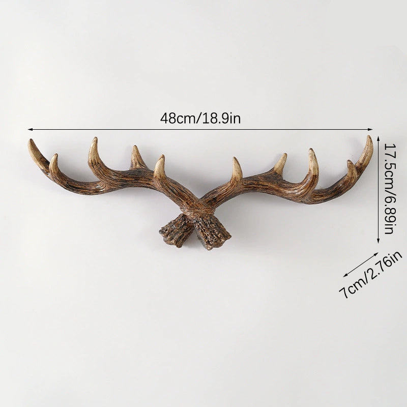 RoyaleGlow Rustic Antler Wall Mounted Coat Rack - Multi Hook Entryway Organizer