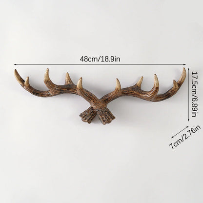 RoyaleGlow Rustic Antler Wall Mounted Coat Rack - Multi Hook Entryway Organizer
