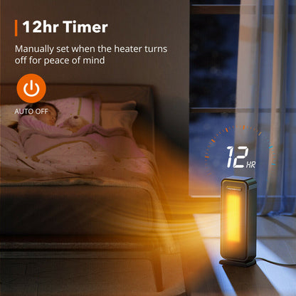 LuxRoyale Space Heater Indoor Portable Office Heater Adjustable Thermostat 1500W