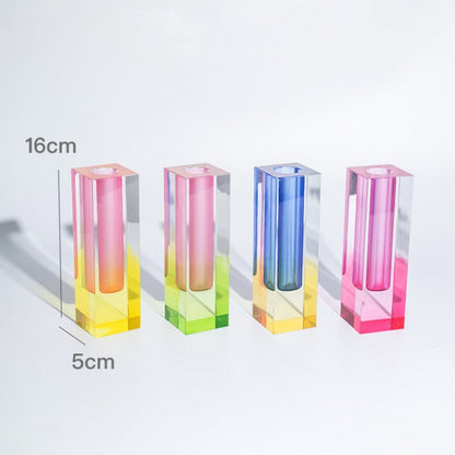 Royelux Gradient Acrylic Vase Modern Geometric Table Decor