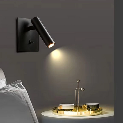 Royelux Modern Adjustable LED Recessed Wall Sconce with Integrated Switch for Bedroom Reading Light