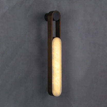 LuxRoyale Minimalist Alabaster Wall Sconce - Elegant Stone Glow LED Lighting Fixture
