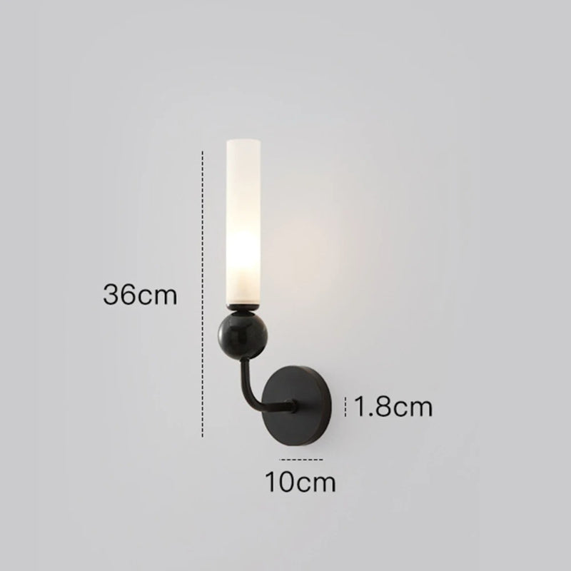 LuxRoyale Modern Brass & Marble Vertical Wall Sconce with Acrylic Diffuser