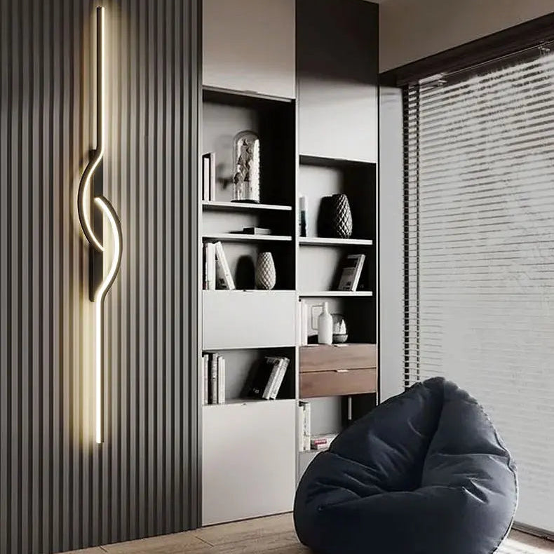 RoyaleGlow Modern Black LED Wall Sconce with Dimmable Ambient Lighting