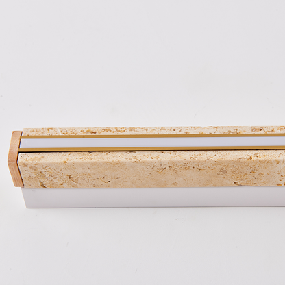 RoyaleGlow Dimmable LED Wall Sconce - Natural Yellow Travertine Wabi-Sabi Lighting