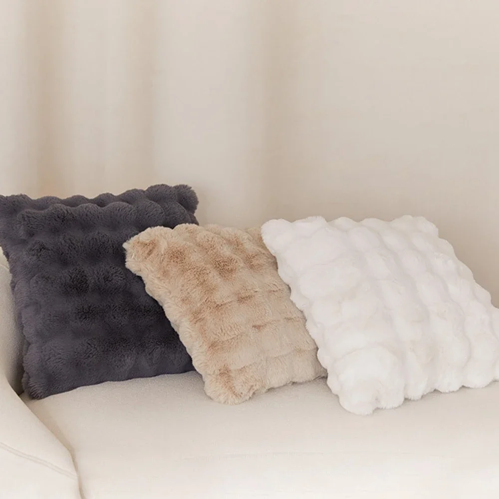 Lumora Luxe Faux Fur Cushion Cover With Plush Texture, Premium Home Decor for Sofa, Bed