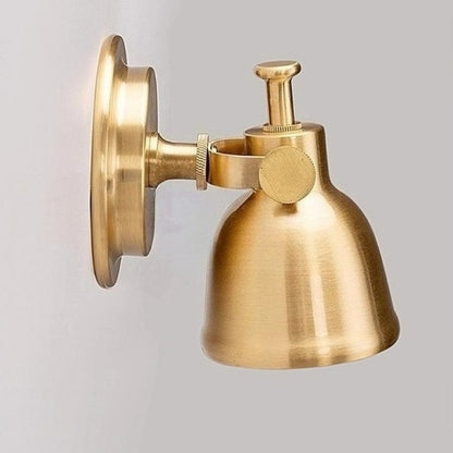 Royelux Vintage Brushed Brass Bell Wall Sconce - Adjustable Industrial Accent Light