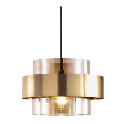 LuxRoyale Modern Gold & Glass Pendant Light for Dining Room or Kitchen Island