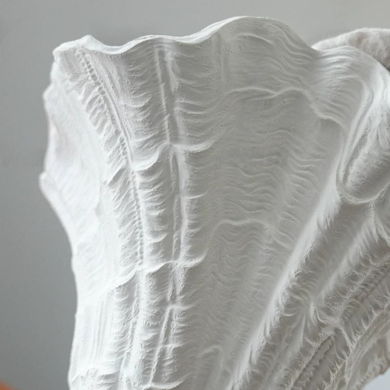 RoyaleGlow Handcrafted Plaster Seashell Sconce - Organic Modern Wall Light