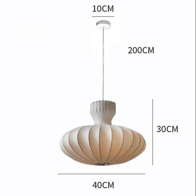 RoyaleGlow Nordic Minimalist Fluted Silk Pendant Chandelier LED Lamp