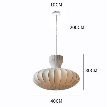 RoyaleGlow Nordic Minimalist Fluted Silk Pendant Chandelier LED Lamp