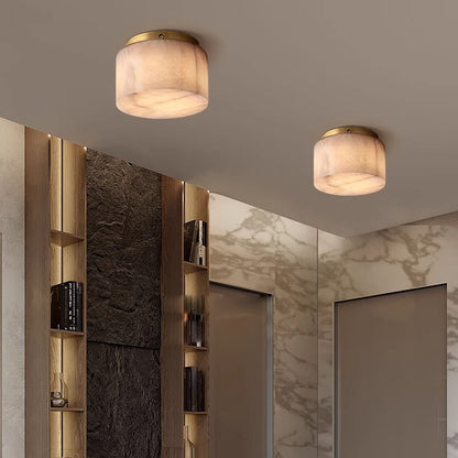 Royelux Alabaster Round Flush Mount Ceiling Light for Elegant Interiors