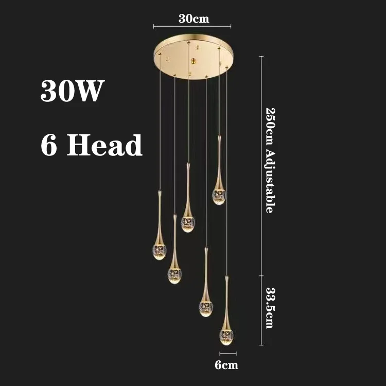 LuxRoyale Waterfall Gold LED Crystal Chandelier for Staircase Entryway